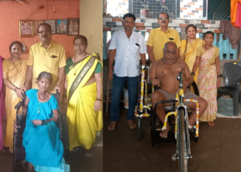 दिव्यांग व्यक्तींना व्हीलचेअरची मदत