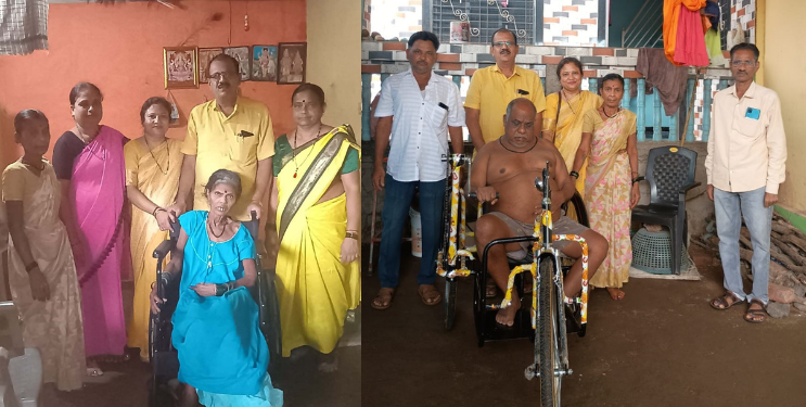 दिव्यांग व्यक्तींना व्हीलचेअरची मदत