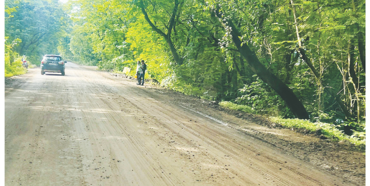 अवजड वाहनांमुळे रस्त्याची दुरवस्था