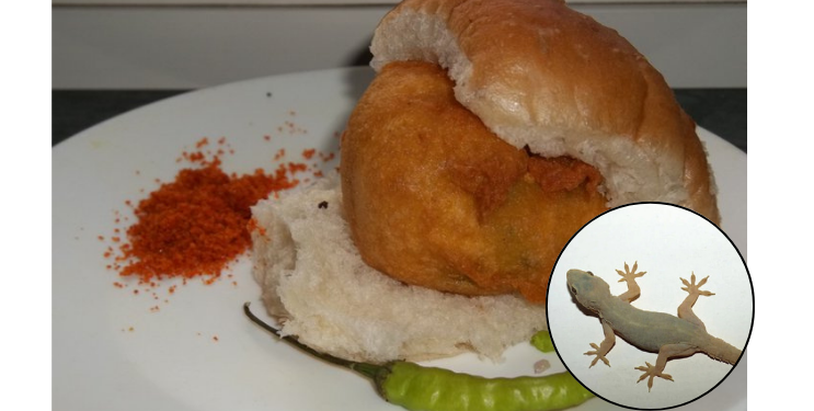 खळबळजनक! नामांकित हॉटेलमधील वडापावमध्ये आढळली पाल