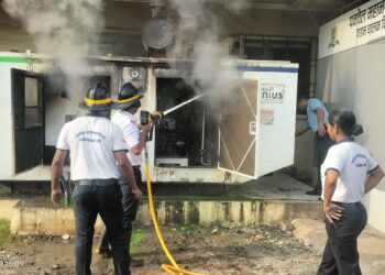 पनवेल महापालिका मुख्यालयातील जनरेटरला अचानक आग