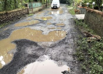 चौल-आग्राव बनला खड्ड्यांचा मार्ग