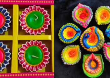 रंगीबेरंगी फॅन्सी पणत्यांची ग्राहकांना भुरळ