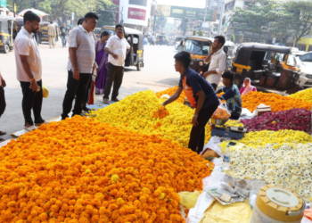 सणासुदीला झेंडूच्या भावात घसरण; विक्रेते हवालदिल