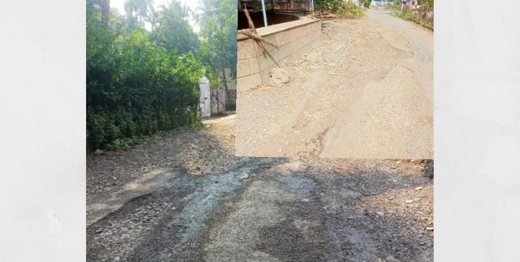 आगरदांडा रस्त्यावर खड्ड्यांचे साम्राज्य