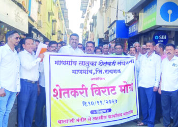 शेतकरी संघटनेचा तहसील कार्यालयावर मोर्चा
