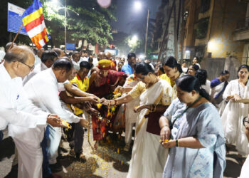 महाथेरो यांचे खांदा वसाहतीत स्वागत