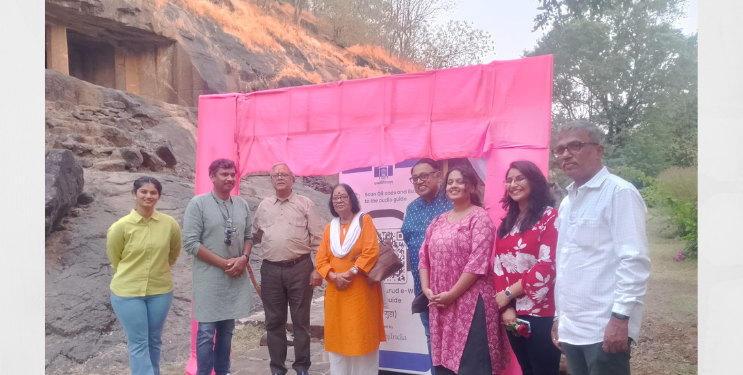 कुडे लेणी येथे ऑडिओ गाईड क्यूआर कोडचे उद्घाटन