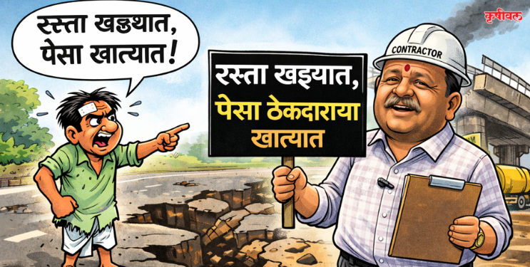 रस्ता खड्ड्यात, पैसा ‌‘धार’पांच्या खात्यात