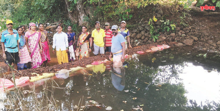केलटे ग्रामस्थांनी बांधले वनराई बंधारे