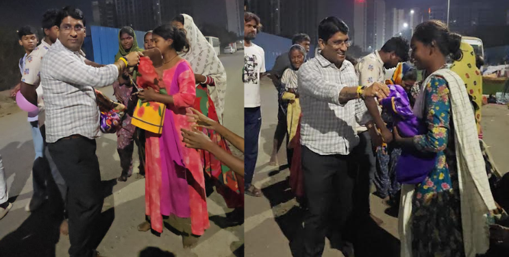 गरीब, निराधारांना ब्लँकेट वाटप