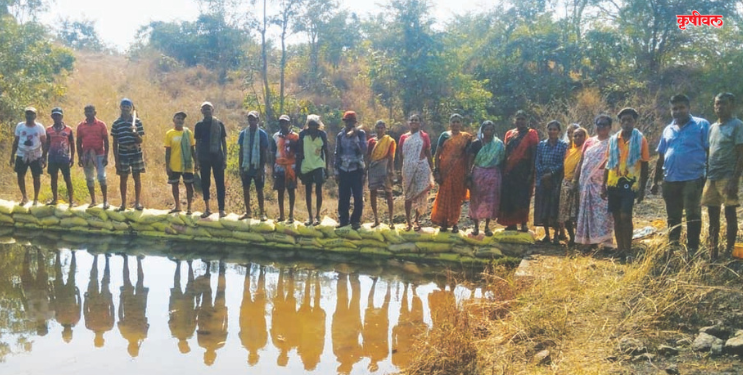 श्रमदानातून बांधला वनराई बंधारा