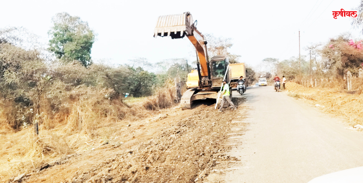 नेरळ-कळंब रस्त्याच्या काँक्रिटीकरण सुरु