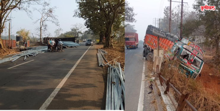 कशेळे परिसरात दोन ठिकाणी भीषण अपघात