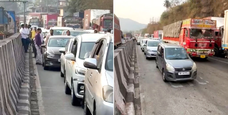 मुंबई-पुणे द्रुतगती मार्गावर पुन्हा वाहतूक कोंडी