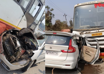 कर्जत-चौक मार्गावर एसटीची इर्टिगा गाडीला धडक