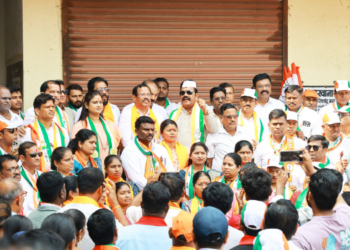 खोपटा येथे महाविकास आघाडीच्या रॅलीला उत्स्फूर्त प्रतिसाद