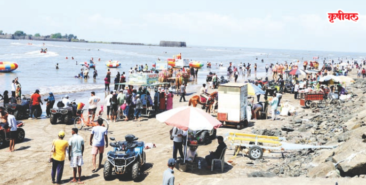 पर्यटकांनी किनारे फुलले