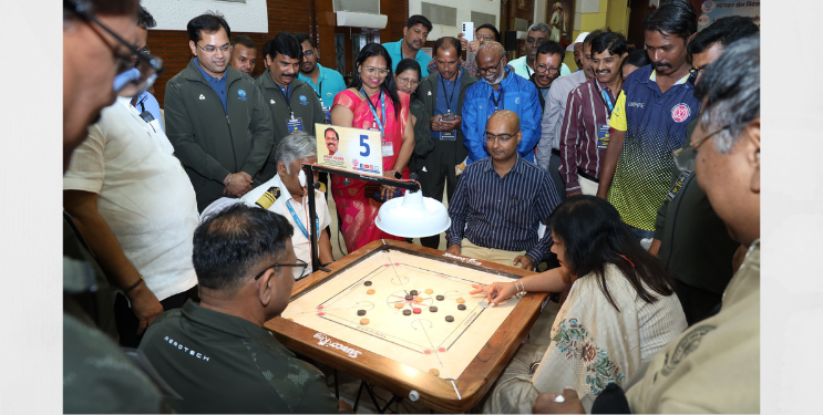 जेएनपीए येथे भारतीय बंदरांची कॅरम स्पर्धा