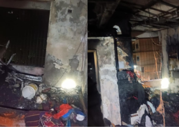 खारघरमध्ये घराला आग