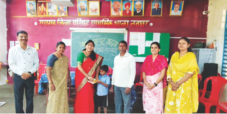 ‌‘गुढीपाडवा, पट वाढवा‌’; नवघर शाळेत शिक्षणाची गुढी