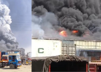 जेडब्ल्यूआर गोदामाला भीषण आग 