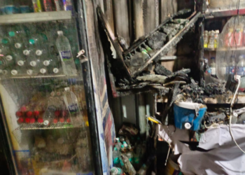 पळसदरी येथील दुकानाला आग