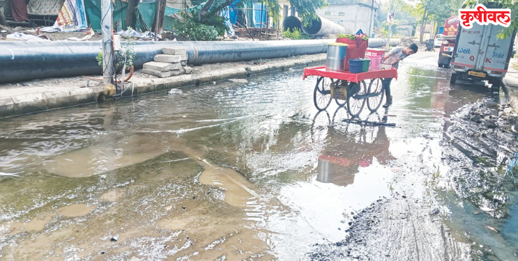 आसूड गावाजवळ पाण्याची गळती