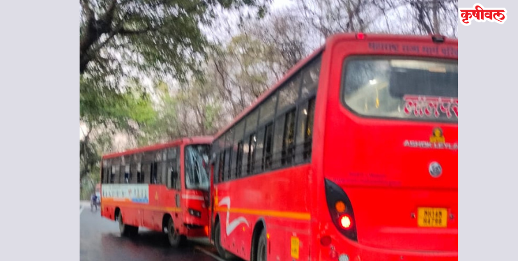 दोन एसटी बस समोरासमोर धडकल्या; सुदैवाने प्रवासी बचावले