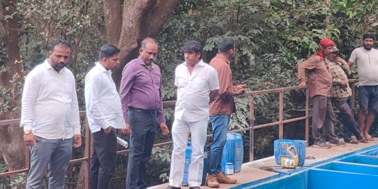 माथेरान येथे मलनिस्सारण प्रकल्पाची पाहणी