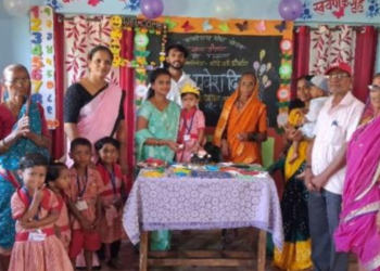 कोंढे तर्फे श्रीवर्धन अंगणवाडीत प्रवेशोत्सवाचा जल्लोष