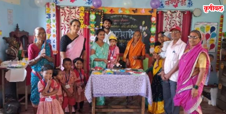 कोंढे तर्फे श्रीवर्धन अंगणवाडीत प्रवेशोत्सवाचा जल्लोष