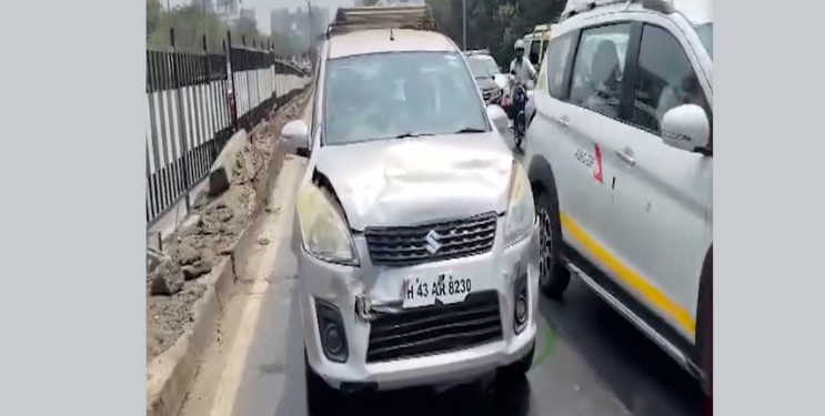 खारघरमध्ये अनेक वाहनांची एकमेकांना धडक; वाहतूक ठप्प