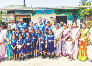 संभे शाळेचा रंगरंगोटीने केला कायापालट