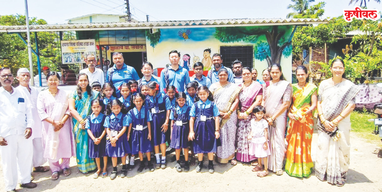 संभे शाळेचा रंगरंगोटीने केला कायापालट