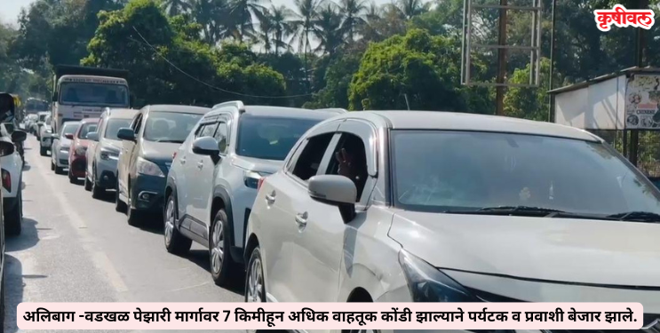 अलिबाग-वडखळ मार्गावर वाहतूक कोंडी