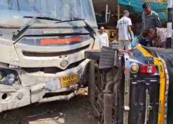 महाडमध्ये शिवशाही बस रिक्षामध्ये जोरदार धडक; एकजण जखमी