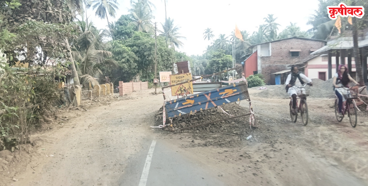 अलिबाग-चौल मार्ग धुळीच्या विळख्यात