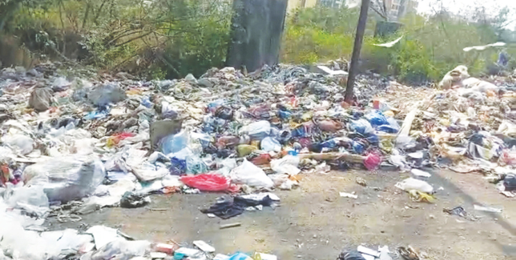 द्रोणागिरीच्या प्रवेशद्वारावर ‘कचऱ्या’ने स्वागत