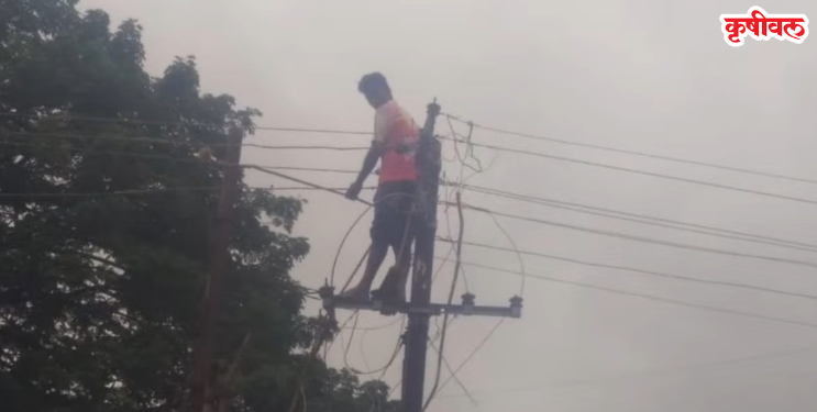 Electric Shocks: विजेच्या धक्क्याने कामगार पोलवरून कोसळला