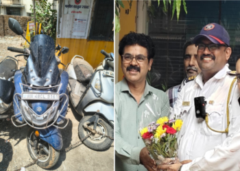पोलिसांच्या सतर्कतेमुळे चोरीची दुचाकी हस्तगत