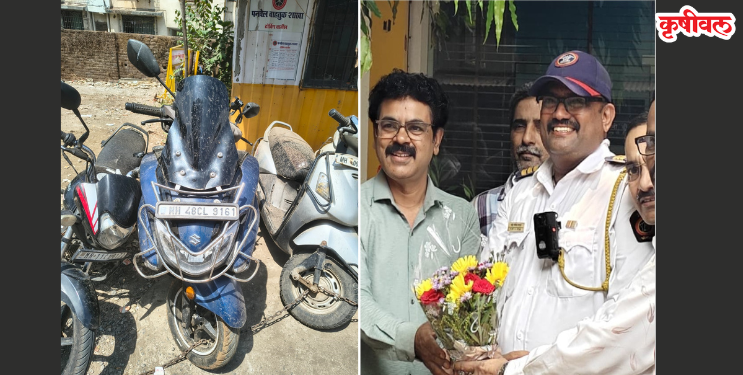 पोलिसांच्या सतर्कतेमुळे चोरीची दुचाकी हस्तगत