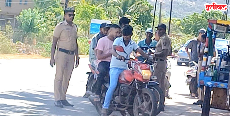 वडवली फाटा येथे पोलिसांची नाकाबंदी