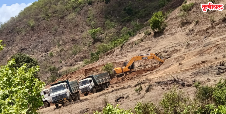खासगी जमिनीतून अनधिकृत उत्खनन
