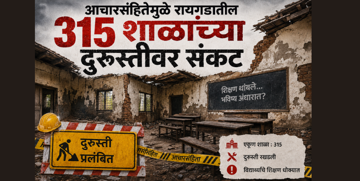 School Repairs: आचारसंहितेमुळे रायगडातील शाळांच्या दुरुस्तीवर संकट