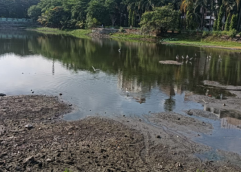 खांदेश्वर सरोवर सुकण्याच्या मार्गावर