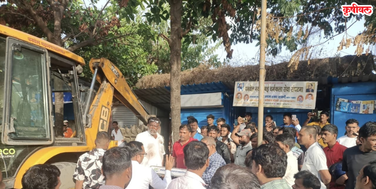 गणेश मार्केट परिसरातील अनधिकृत टपऱ्यांवर कारवाई