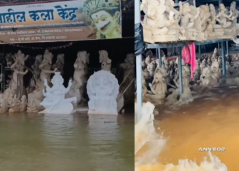 Pen Ganesh idol: बाप्पांच्या आगमना आधीच पेणच्या गणेशमूर्तींवर पावसाचा घाला