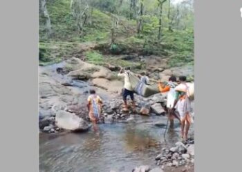 संतापजनक! रस्ता नसल्याने गर्भवतीला झोळीतून रुग्णालयात नेण्याची वेळ