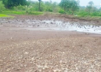 पारखंदेत भातशेतीवर दगड-मातीचा थर